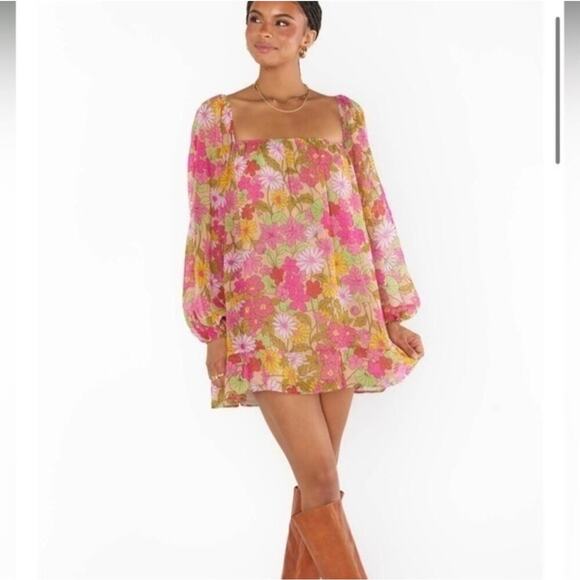 Show Me Your MuMu Carnaby Floral Briar Pink Mini Dress Women’s Size Small - Picture 1 of 8